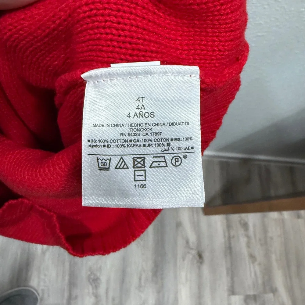 Old Navy Girls Red Cable Knit Sweater‎ Dress 4T Toddler Holiday